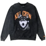 Kill crew heavyweight lux rogue wolf crew neck - black