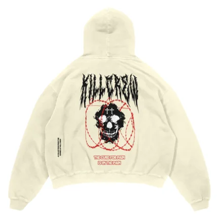 Kill crew oversized lux barbarian hoodie - cream