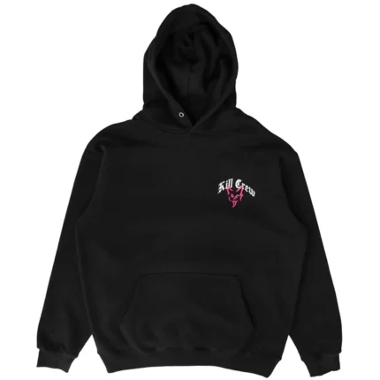Kill crew oversized lux destroy hoodie - black