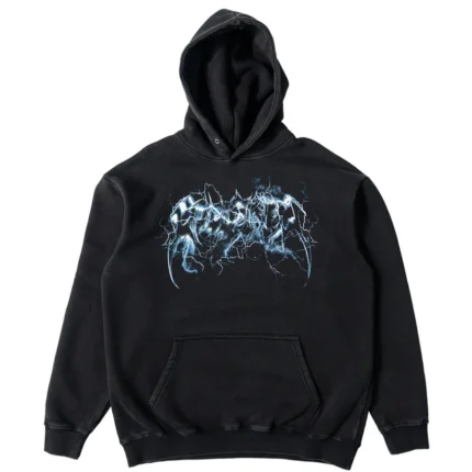 Kill crew oversized lux lightning hoodie - black