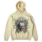 Kill crew oversized lux psychotic clown hoodie - cream