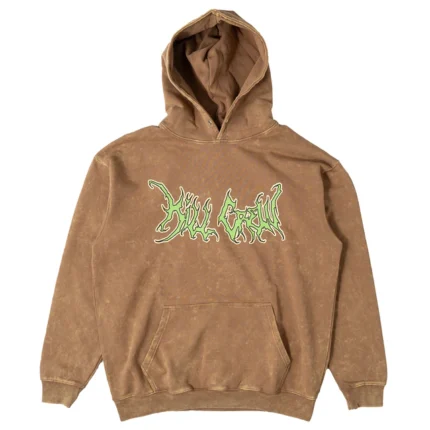 Kill crew oversized lux wolf hoodie - brown