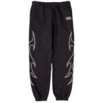OVERSIZED LUX "TRIBAL" SWEATPANTS - BLACK / WHITE