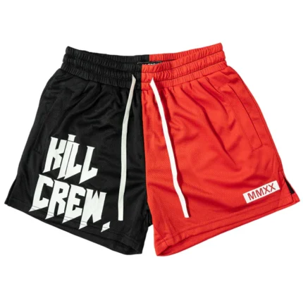 MUAY THAI SHORTS (MID THIGH CUT) 2 TONE - RED