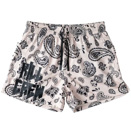 MUAY THAI SHORTS (MID THIGH CUT) BANDANA - CREAM