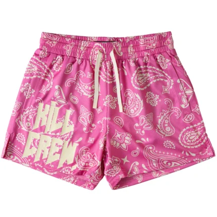 MUAY THAI SHORTS (MID THIGH CUT) BANDANA - PINK