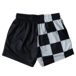 MUAY THAI SHORTS (MID THIGH CUT) CHECKER - BLACK