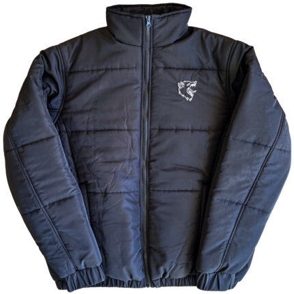 WOLF PUFFER JACKET - BLACK WHITE