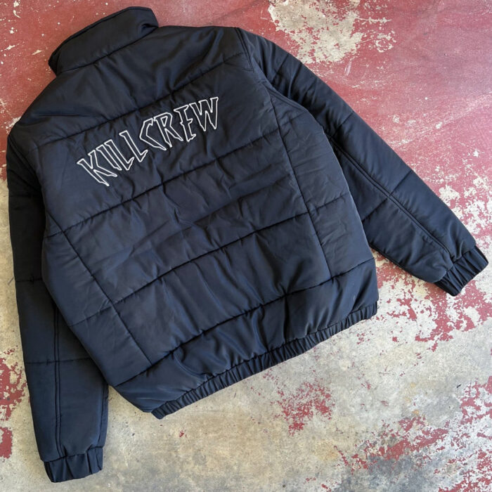 WOLF PUFFER JACKET - BLACK WHITE