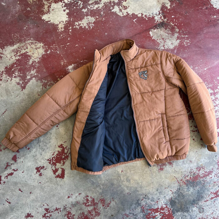 WOLF PUFFER JACKET - BROWN WHITE