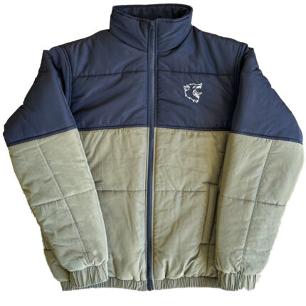 WOLF PUFFER JACKET - OLIVE BLACK